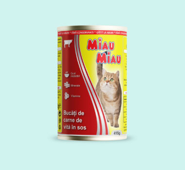 Conservă Pisici MIAU MIAU cu Vită 415g