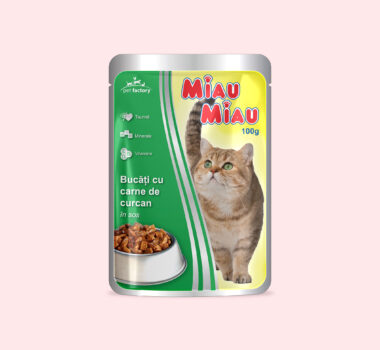 Pliculeț Pisici MIAU MIAU Curcan 100g