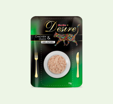 Pliculeț Pisici DESIRE Pui File și Rață 70g