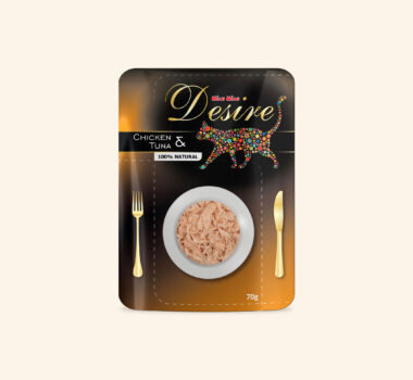 Pliculeț Pisici DESIRE Pui File și Ton 70g