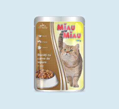 Pliculeț Pisici MIAU MIAU Iepure 100g