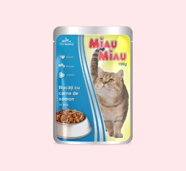 Pliculeț Pisici MIAU MIAU Somon 100g