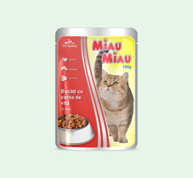 Pliculeț Pisici MIAU MIAU Vită 100g